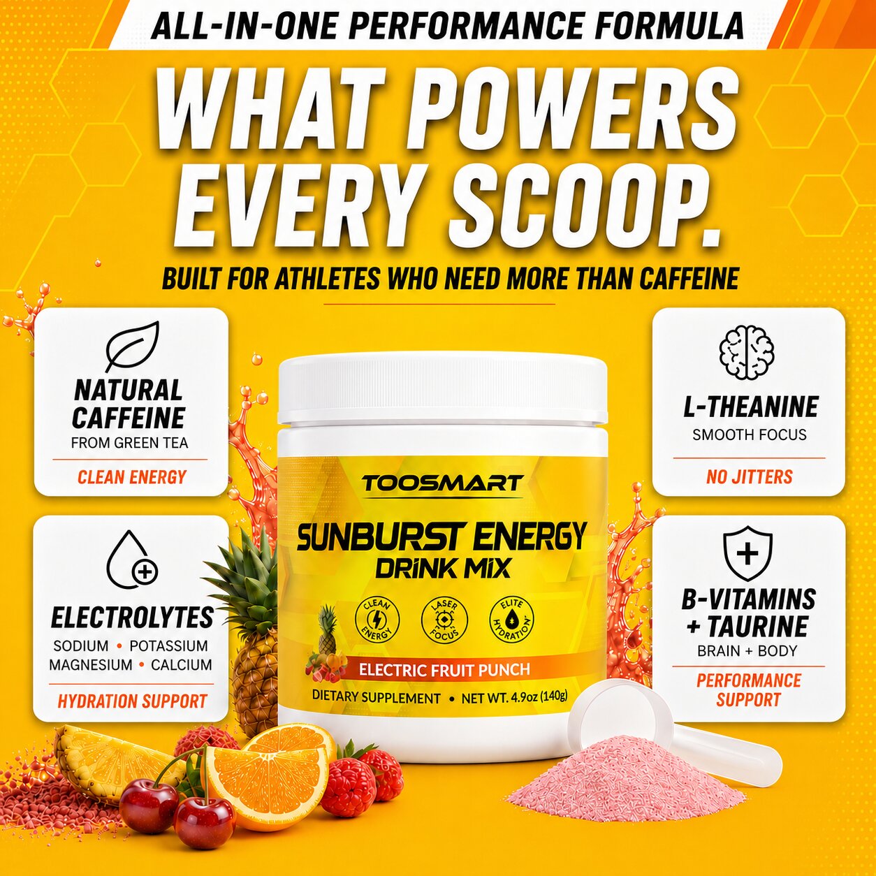 SUNBURST ENERGY DRINK MIX - ELECTRIC FRUIT PUNCH