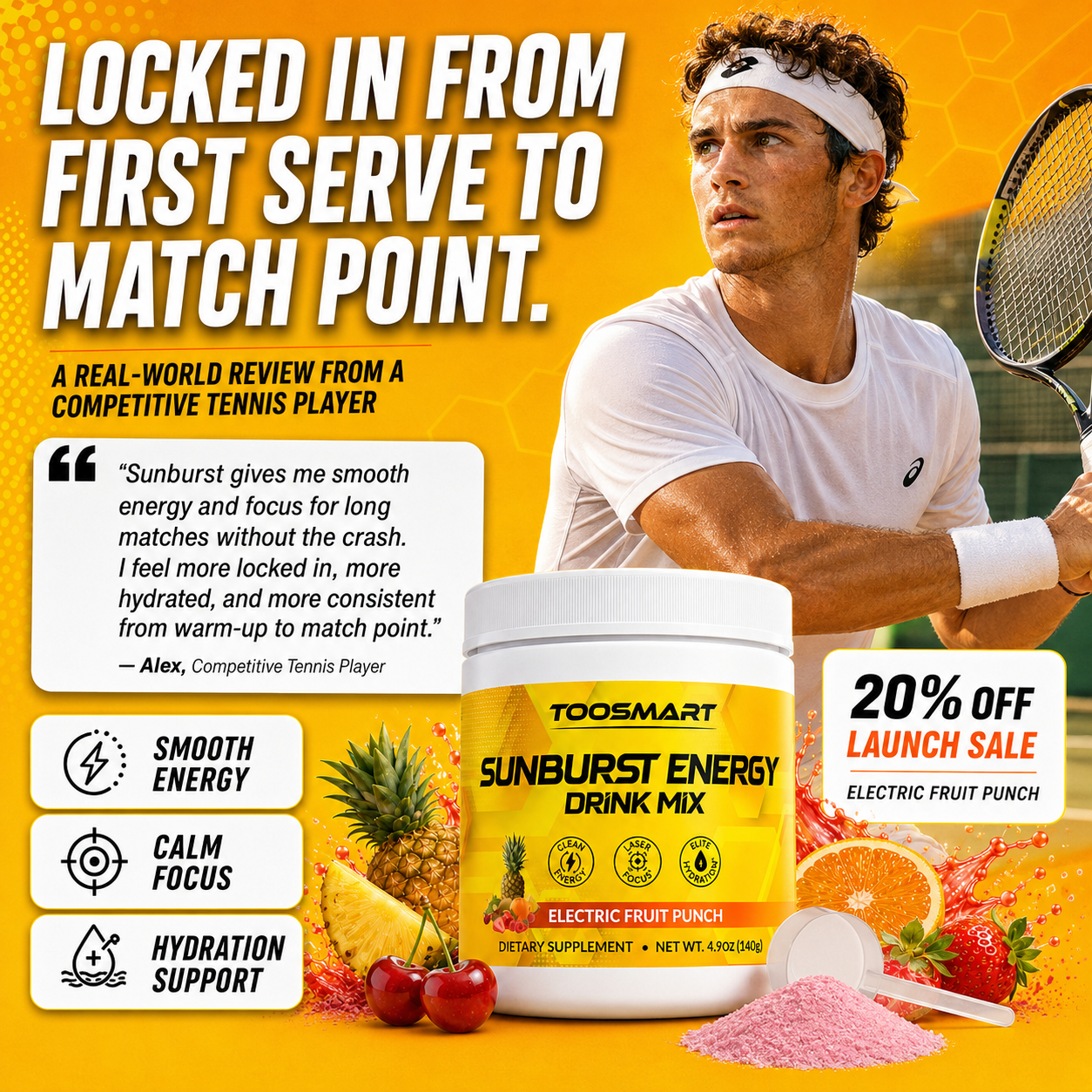 SUNBURST ENERGY DRINK MIX - ELECTRIC FRUIT PUNCH